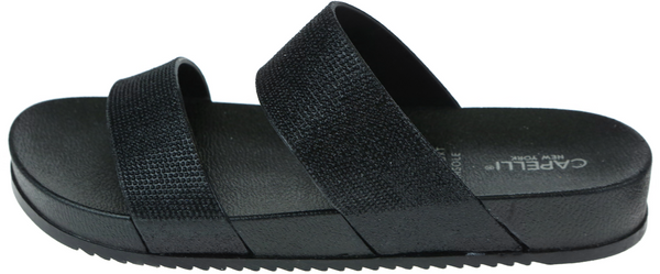 Capelli New York Ladies Glitter Double Strap Sandal