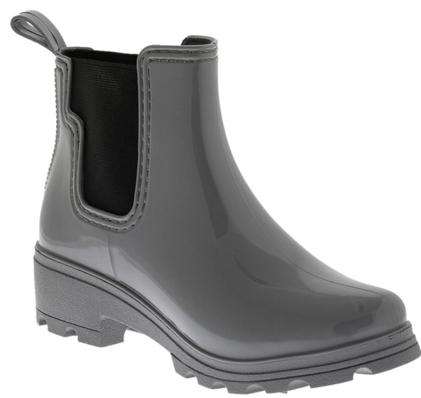 capelli new york Ladies Jodhpur Rain Boot with Shiny Upper and Elastic Gores