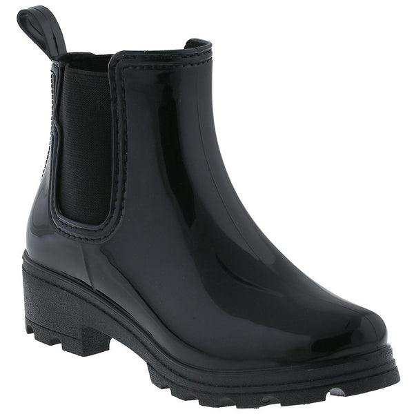 capelli new york Ladies Jodhpur Rain Boot with Shiny Upper and Elastic Gores