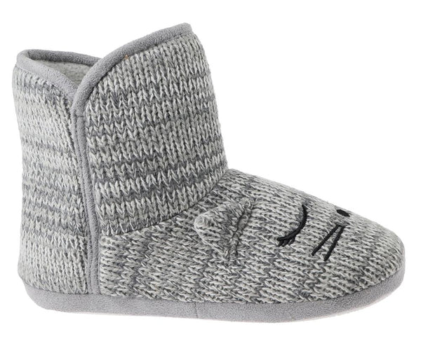 Capelli New York Ladies Knit Sleeping Mouse Slipper Boot