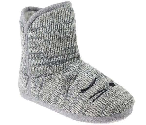 capelli new york Ladies Knit Sleeping Mouse Slipper Boot