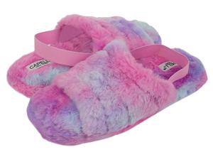 Capelli New York Ladies Multi Faux Fur Slide Slipper