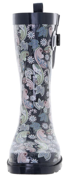 Capelli New York Ladies Multicolored Ornate Paisley Mid-Calf Rain Boot