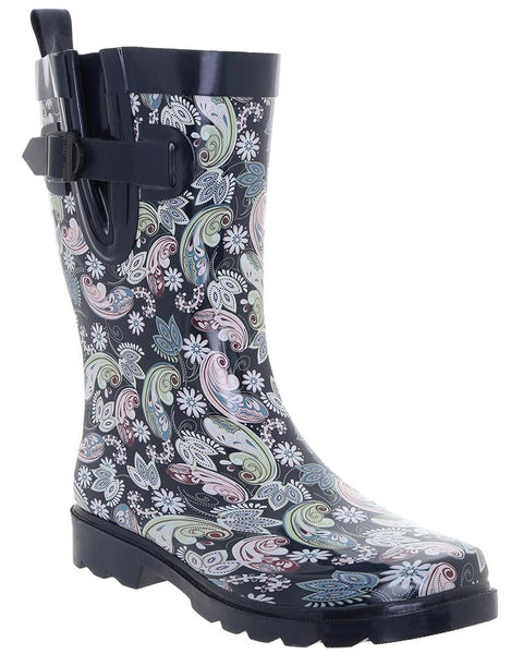 capelli new york Ladies Multicolored Ornate Paisley Mid-Calf Rain Boot