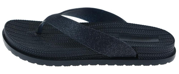 Capelli New York Ladies Navy Glitter Textured Flip Flop