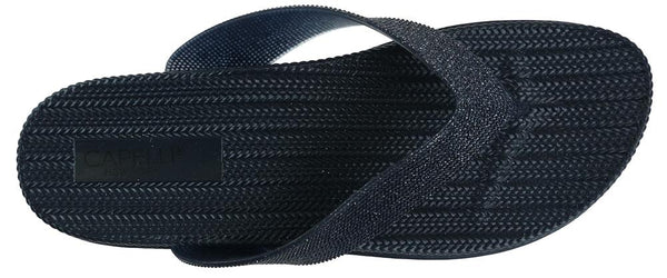 Capelli New York Ladies Navy Glitter Textured Flip Flop