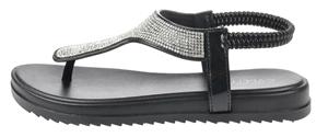 Capelli New York Ladies Opaque Jelly Sandal With Gem Trim And Elastic Back