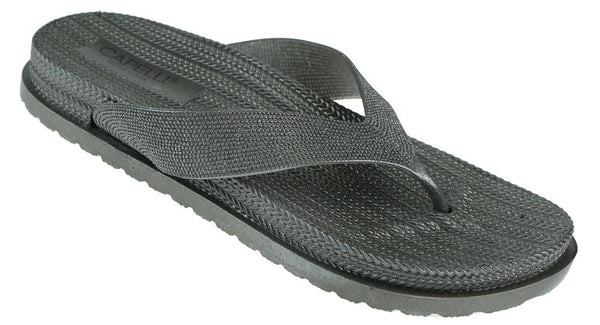 capelli new york Ladies Pewter Grey Glitter Textured Flip Flop