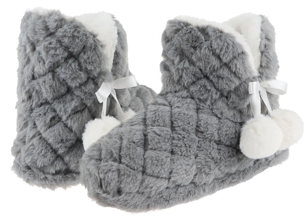 Capelli New York Ladies Quilted Faux Fur Slipper Boot