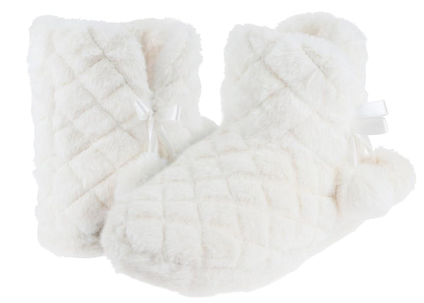 Capelli New York Ladies Quilted Faux Fur Slipper Boot