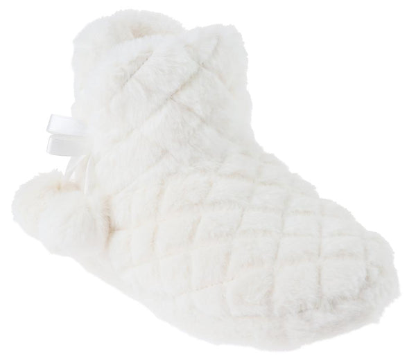 capelli new york Ladies Quilted Faux Fur Slipper Boot
