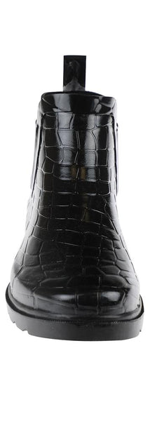 Capelli New York Ladies Shiny Croco Embossed Short Rain Boot