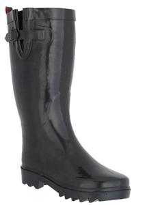 capelli new york Ladies Solid Black Tall Rubber Rain Boot