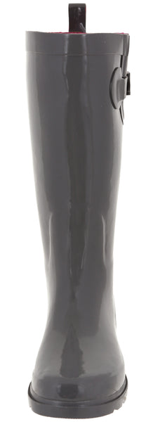 Capelli New York Ladies Solid Grey Tall Rubber Rain Boot