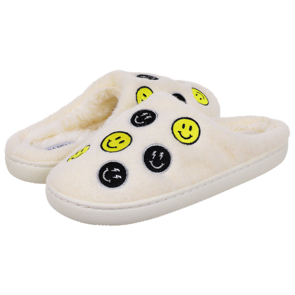 Capelli New York Ladies Wool Scuff With Multi Smiley Face Applique
