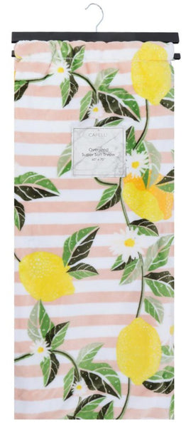 capelli new york Lemon Grove Stripe Cozy Throw Blanket