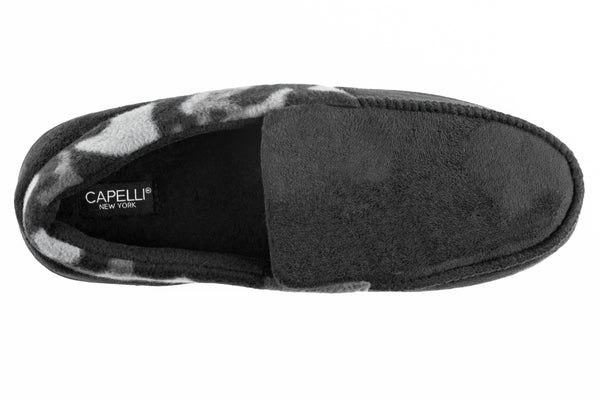 Capelli New York Men's Faux Suede Moccasin With Camo Fleece Cuff