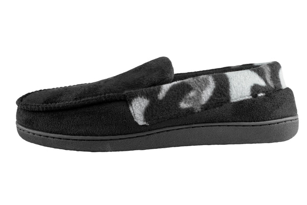 Capelli New York Men's Faux Suede Moccasin With Camo Fleece Cuff