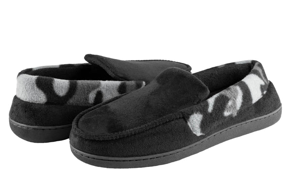 capelli new york Men's Faux Suede Moccasin with Camo Fleece Cuff