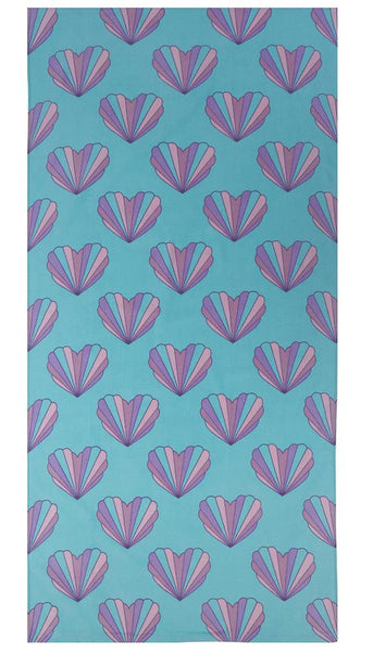 capelli new york Mermaid Hearts Cotton Velour Beach Towel