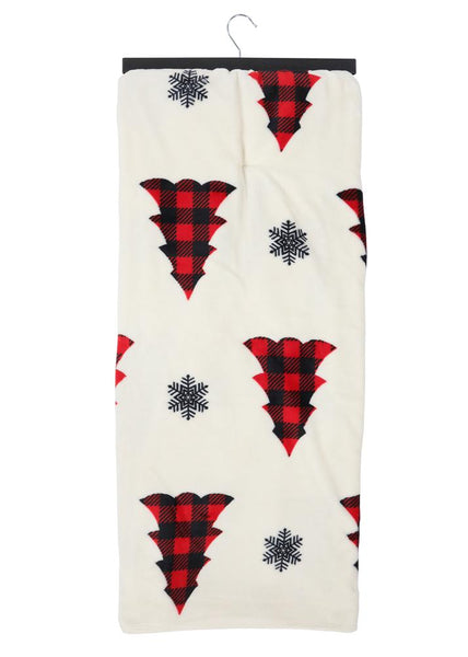 Capelli New York Plaid Christmas Trees Micro Cozy Throw Blanket