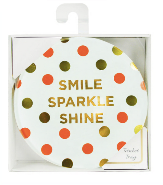 Capelli New York "Smile Sparkle Shine" Glass Trinket Tray