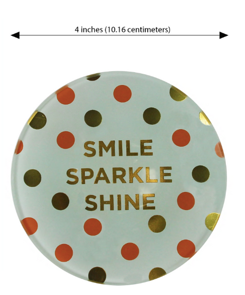 Capelli New York "Smile Sparkle Shine" Glass Trinket Tray