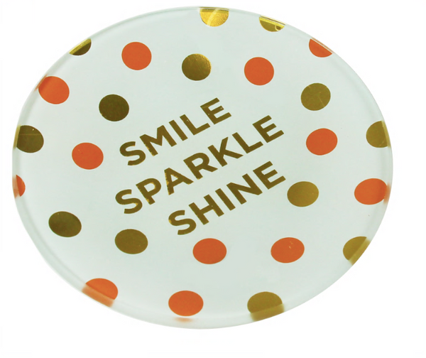Capelli New York "Smile Sparkle Shine" Glass Trinket Tray