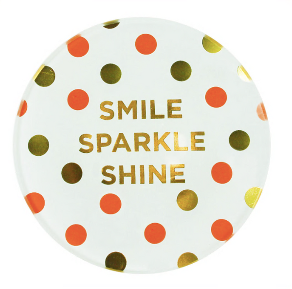 capelli new york "Smile Sparkle Shine" Glass Trinket Tray