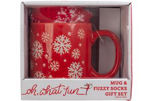Capelli New York Snowflake Wide Can Mug & Cozy Sock Set