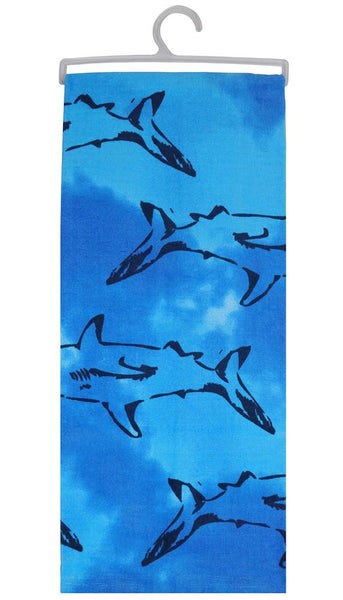 Capelli New York Tie Dye Sharks Cotton Velour Beach Towel