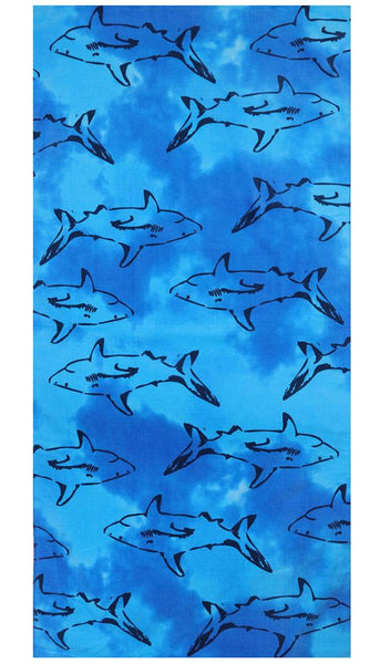 capelli new york Tie Dye Sharks Cotton Velour Beach Towel
