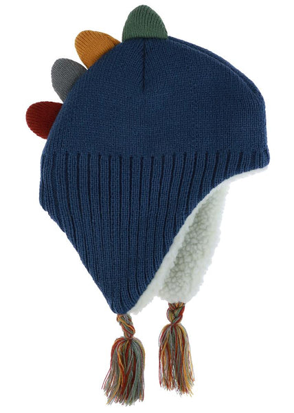 Capelli New York Toddler Boys Dino Rib Knit Earflap Hat With Mittens