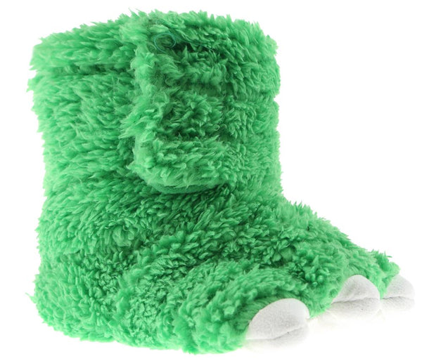 capelli new york Toddler Boys Faux Berber Claw Slipper Boot with 3D Parts