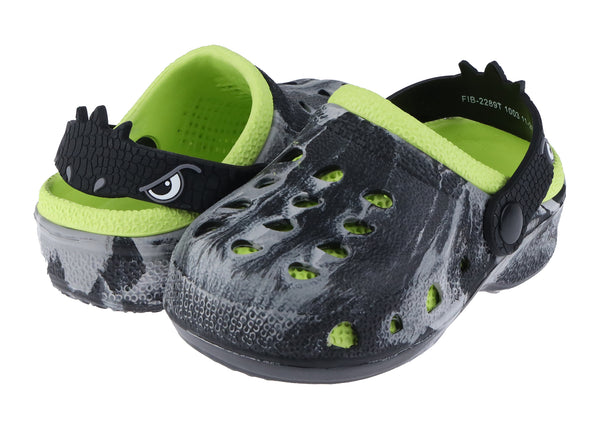 Capelli New York Toddler Boys Injected EVA Two Tone Clog With Dino Eyes Backstrap
