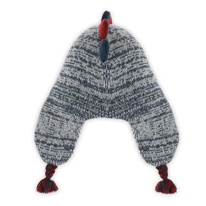 Capelli New York Toddler Boys Marled Acrylic Flat Knit Earflap Hat With 3D Knit Spikes And Mittens 2 Pc Set