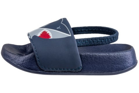 Capelli New York Toddler Boys Shark Printed Slide With Elastic Backstrap