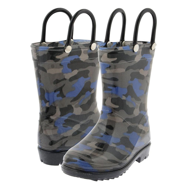 Capelli New York Toddler Boys Shiny Camo Printed Rain Boot