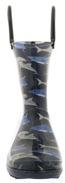 Capelli New York Toddler Boys Shiny Shark Waters Printed Rain Boot