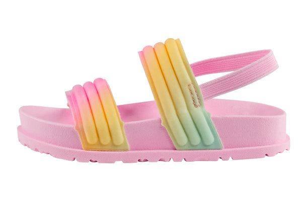 Capelli New York Toddler Girls Double Strap Sandal With Elastic Backstrap