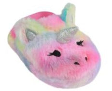 capelli new york Toddler Girls Faux Fur Scuff with Unicorn Embroidery and 3D Parts