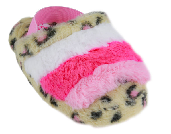 capelli new york Toddler Girls Leopard Color Block Faux Fur Slip on with Elastic