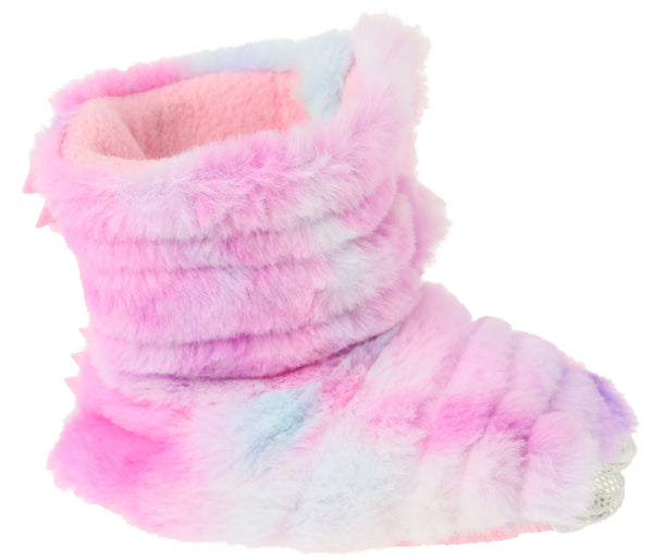 Capelli New York Toddler Girls Multi Color Faux Fur Claw Boot With 3D Parts