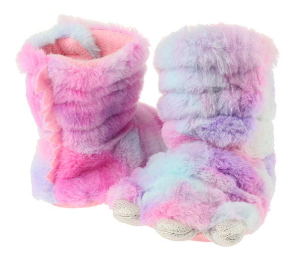 Capelli New York Toddler Girls Multi Color Faux Fur Claw Boot With 3D Parts