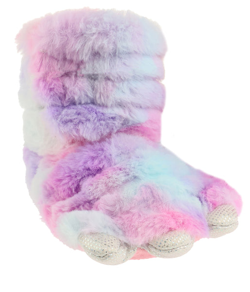 capelli new york Toddler Girls Multi Color Faux Fur Claw Boot with 3D Parts