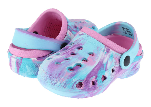 Capelli New York Toddler Girls Pastel Tie Dye Injected EVA Two Tone Clog