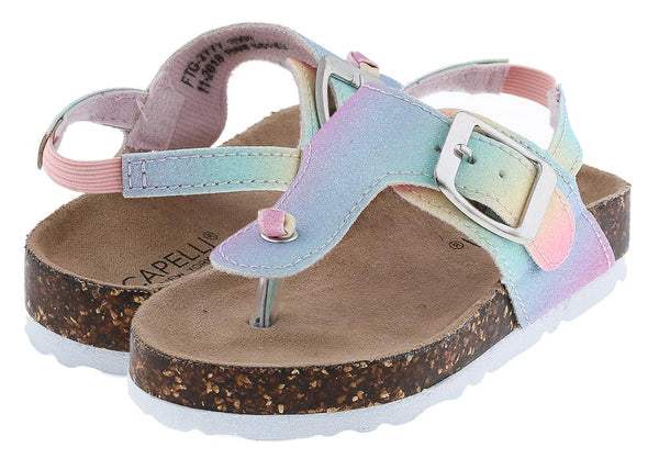 Capelli New York Toddler Girls Rainbow T-Strap Flip Flop