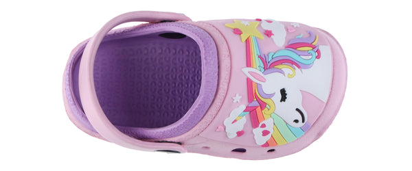 Capelli New York Toddler Girls Shooting Stars Unicorn Injected EVA Two Tone Clog