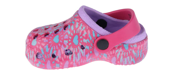 Capelli New York Toddler Girls Tie Dye Hearts Printed Injected EVA Two Tone Clog