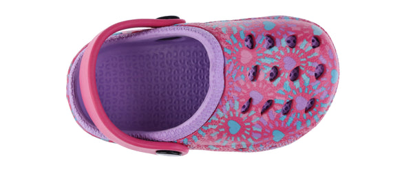 Capelli New York Toddler Girls Tie Dye Hearts Printed Injected EVA Two Tone Clog